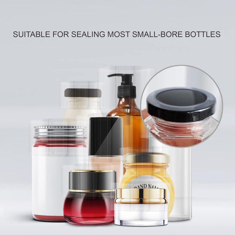 AOUKAR Shrink Wrap Bands for Bottles Jars Seals Shrinkable Plastic Sealer Heat Shrink Bands Cap Seal for Jars Bottles Mouth Shrink Bag Refillable Shrink Wrap Container（200 Pieces，4.92 x 1.1 Inch，125 x 28mm） - Image 4